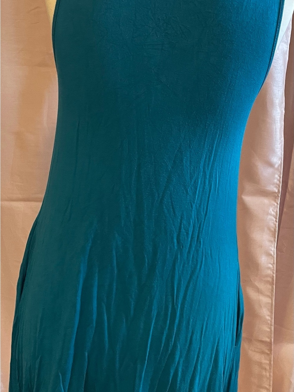 Amazon Teal Sleeveless A-Line Tunic with Pockets - Picture 4 of 6